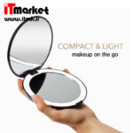 آینه آرایشی هالیوودی LED دار دو طرفه با 10 برابر زوم