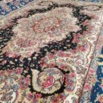 فرش ۶ متری دستبافت گل ابریشم نوین فر نقشه موج مهر تبریز | گالری فرش شکوری